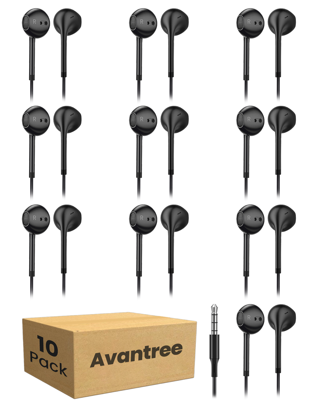 Wired earbuds
Wired earbuds for auraclip receivers- Audiplex & AuraPlex receivers , 10 pack -  supports 3.5mm AUX port 