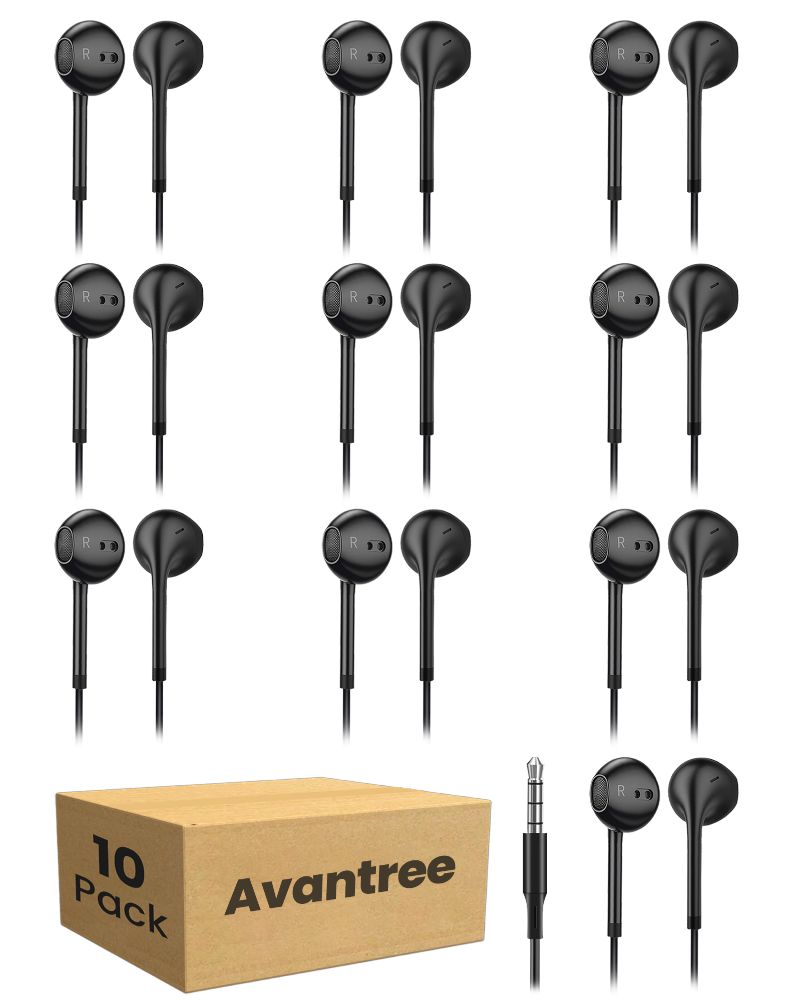 Wired earbuds
Wired earbuds for auraclip receivers- Audiplex & AuraPlex receivers , 10 pack -  supports 3.5mm AUX port 