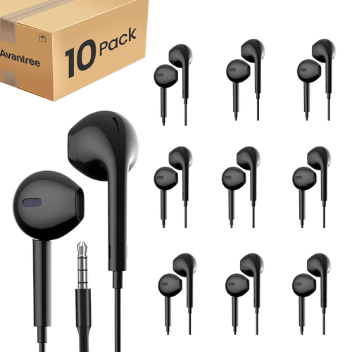 10-Pack Wired earbuds for Auraclip receivers.